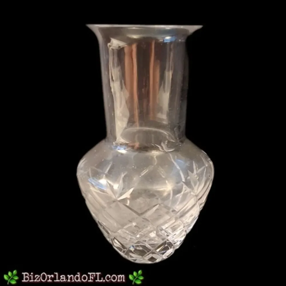 VINTAGE: Small Cut Glass Clear Crystal Bud Vase Floral Flower Arranging